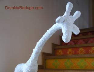 Скульптура жирафа из папье-маше Дачные фигурки из папье маше